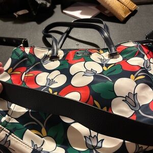 Kate Spade Red and Green Floral Tote